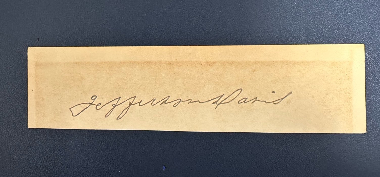 Confederate President Jefferson Davis Signed Autograph Cut