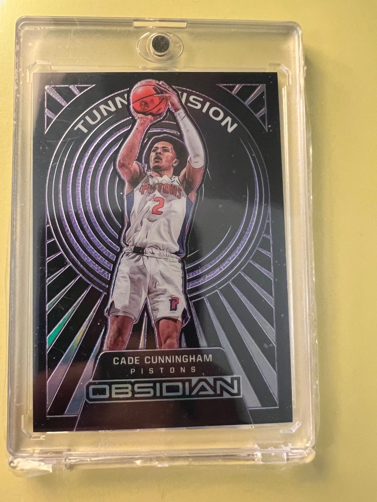 2021-22 Panini Obsidian Cade Cunningham Tunnel Vision Purple Etch #45/75