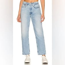 NWT RE/Done Women's High Rise Stretch Straight Leg Stove Pipe Jeans Size 32