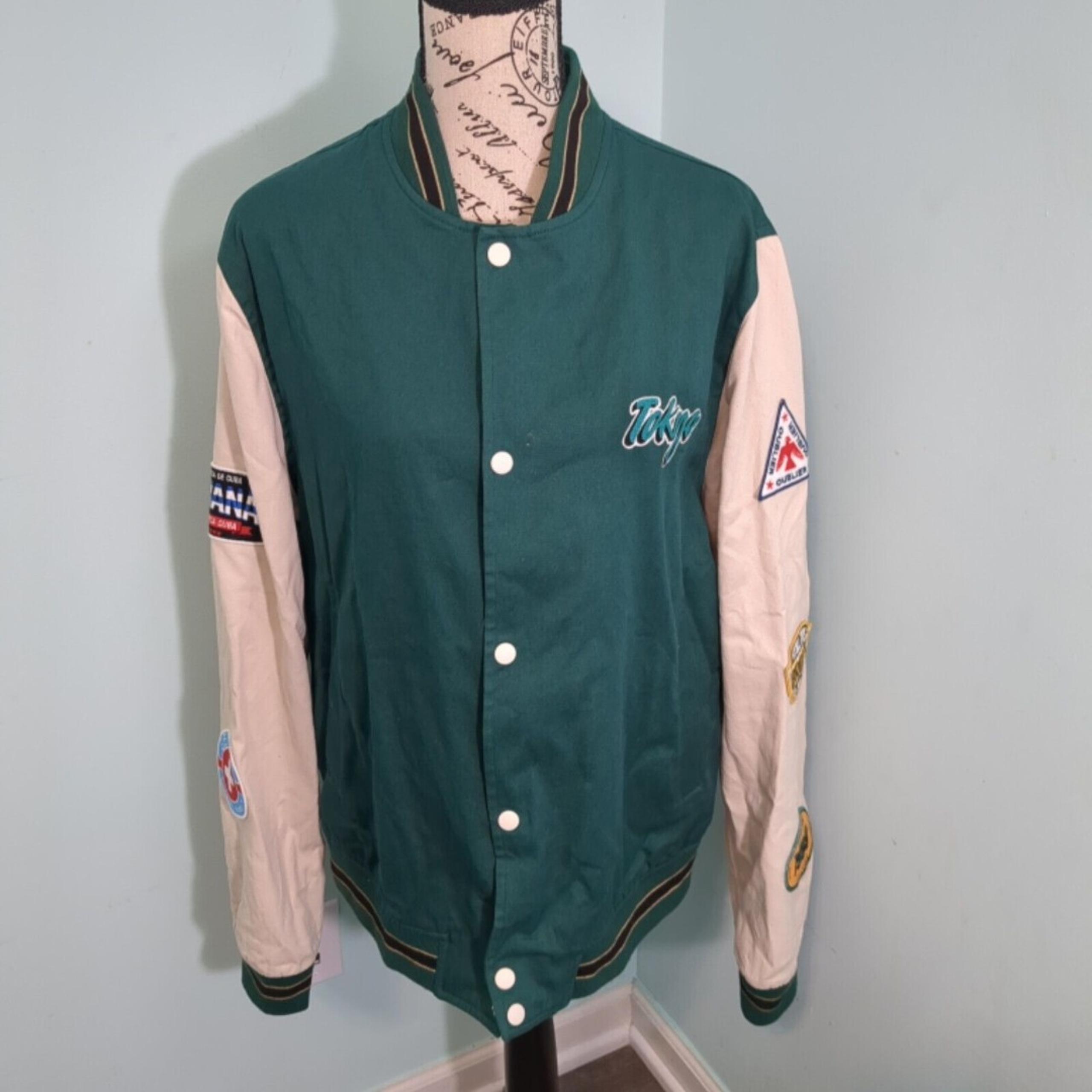 Asos Design Men's Oversized Varsity Jersey Bomber Jacket Large patches