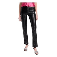 Good American Better Than Leather Good Icon Bootleg Flare Pants Black Faux Leath