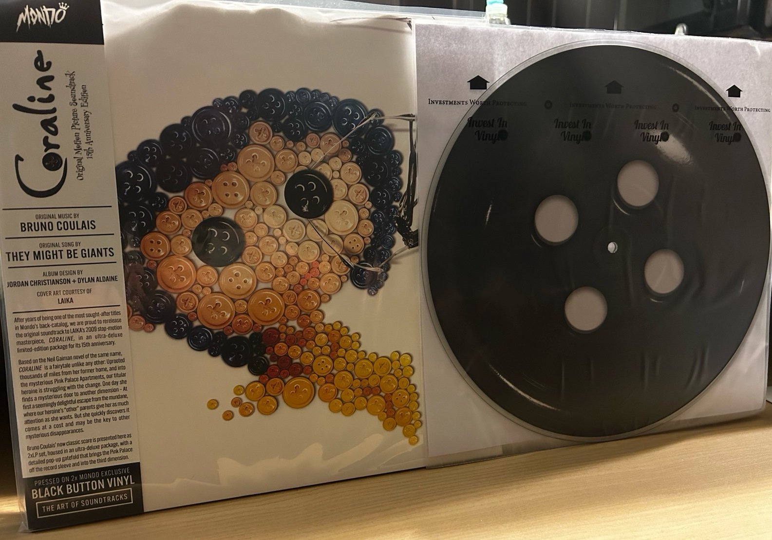 Coraline OST Black Button Vinyl Picture Disc