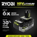 RYOBI Battery 6AH Lithium ION 18V High Performance, Brand New