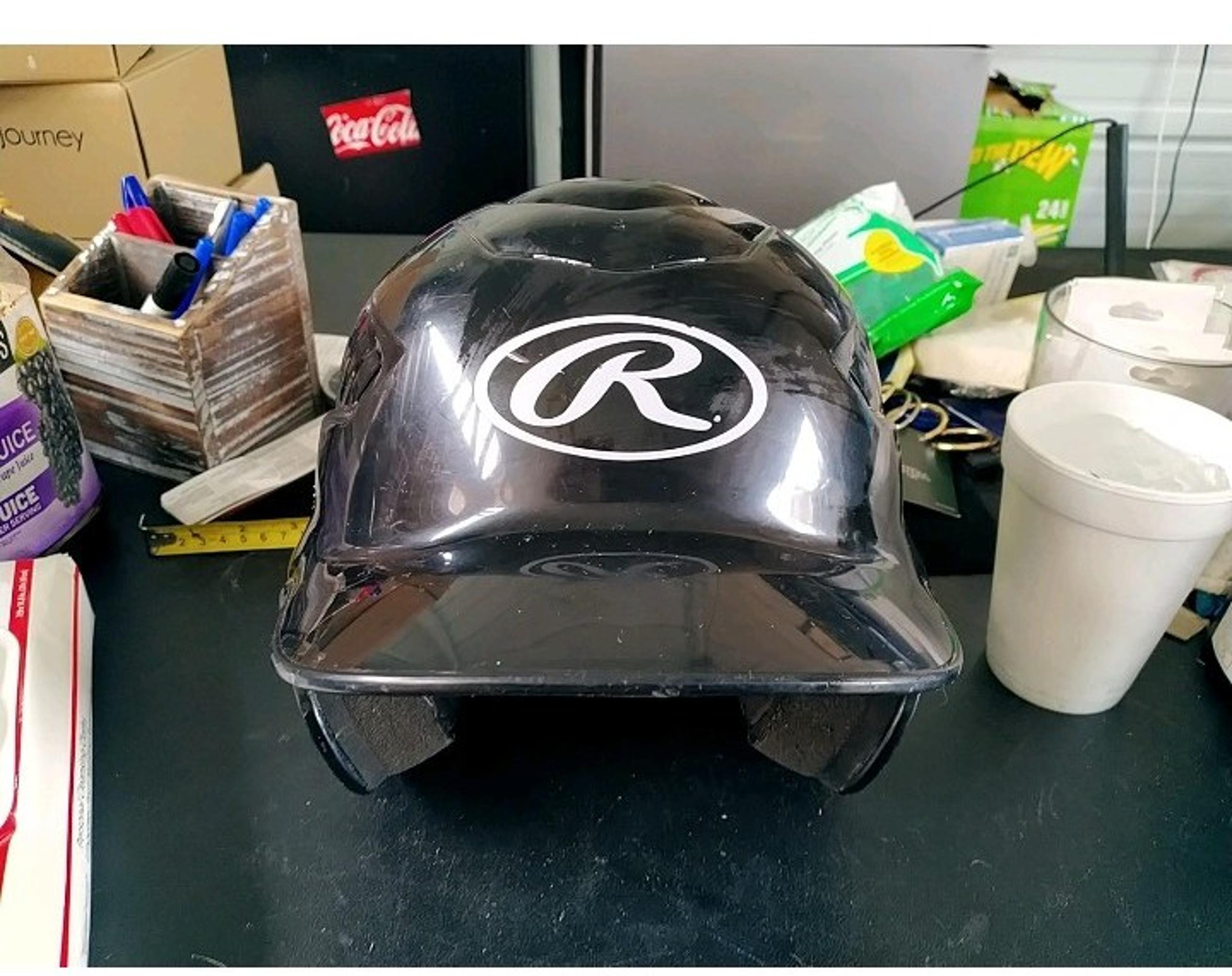 Rawlings Batting Helmet Size Youth 6 1/2 - 7  1/2 Black Baseball Helmet