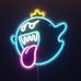 NEW Blue King Boo LED Neon Light Sign Super Mario Video Game Room Gamer Light