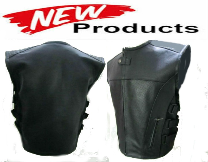 SWAT STYLE LEATHER MOTOR CYCLE VEST MEN