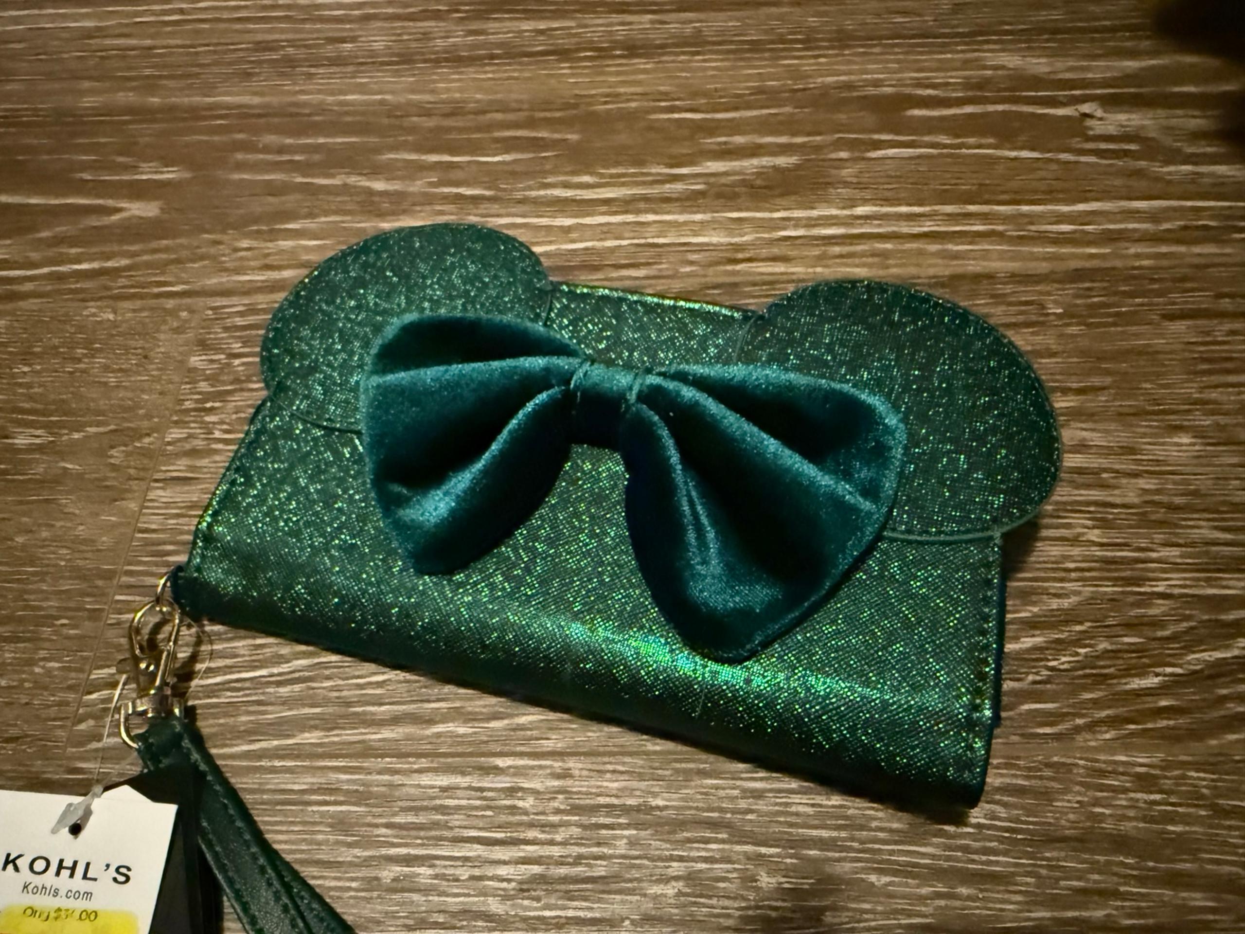 Disney Minnie Mouse Ears & Bow Tech Wallet Green NWT