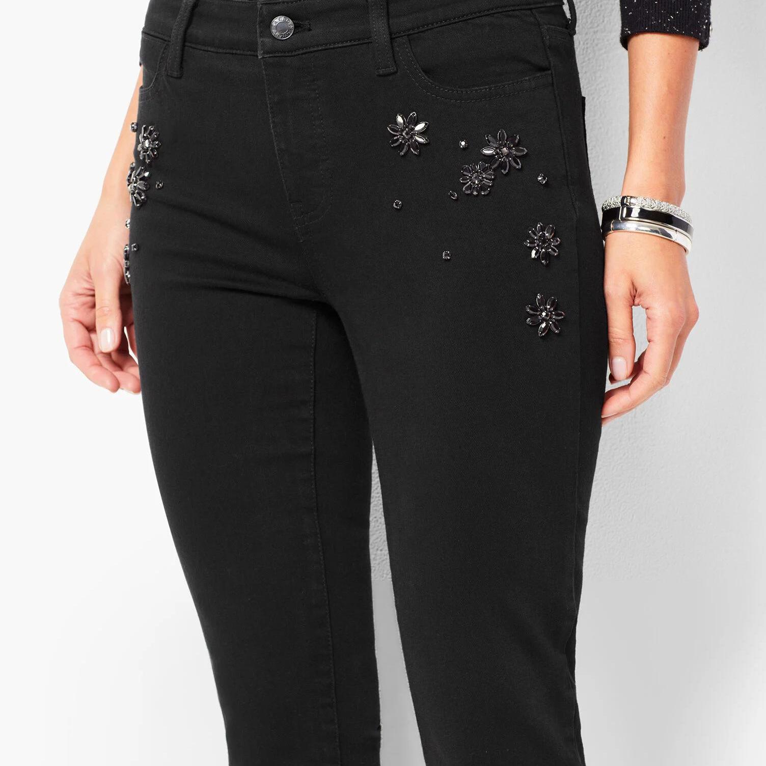 Talbots Crystal Embellished 22WP Slim Ankle Jeans Limited Edition
