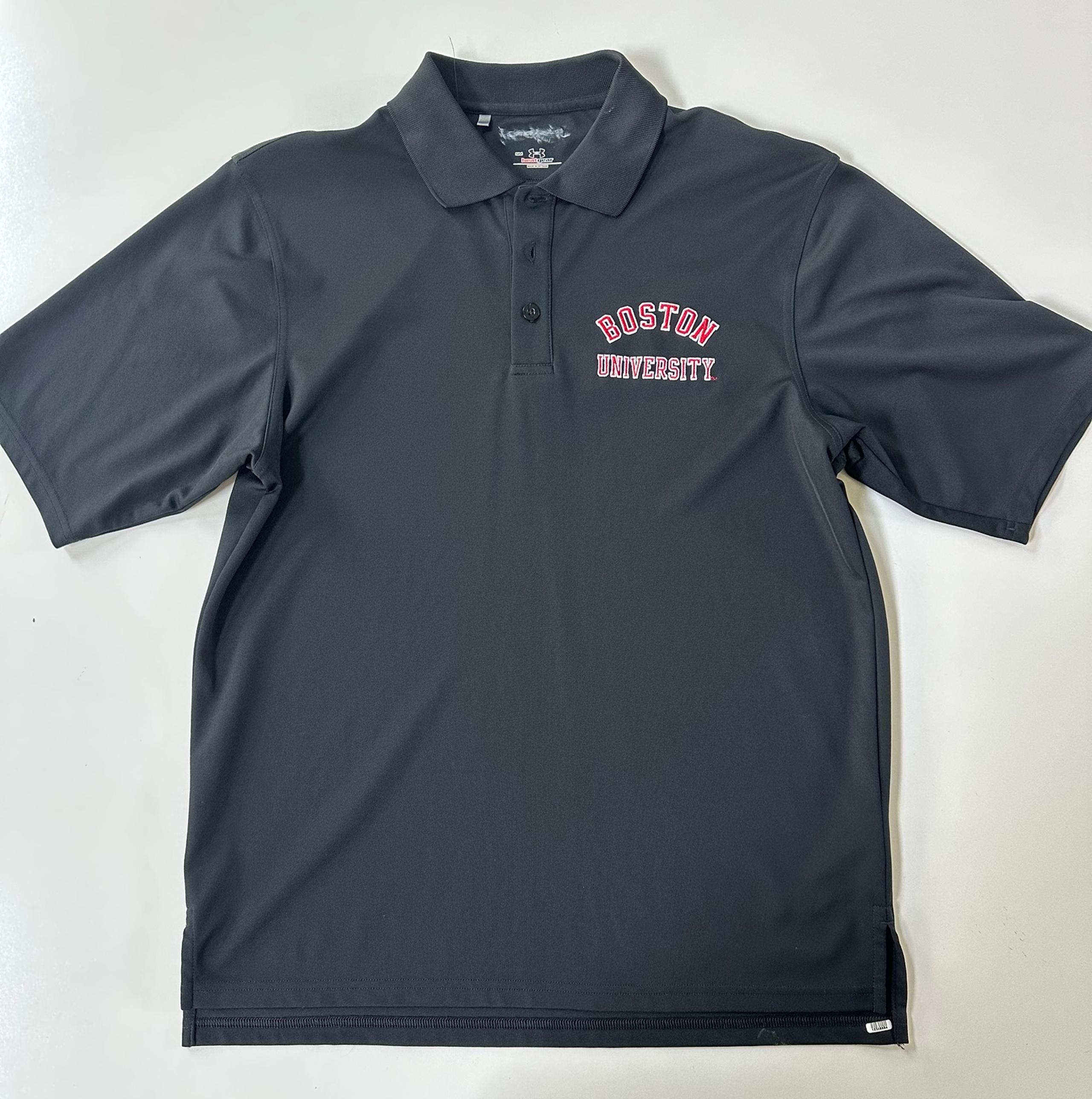 Men's Size Small Under Armour NCAA Boston University Polo Golf Shirt Pre-Owned