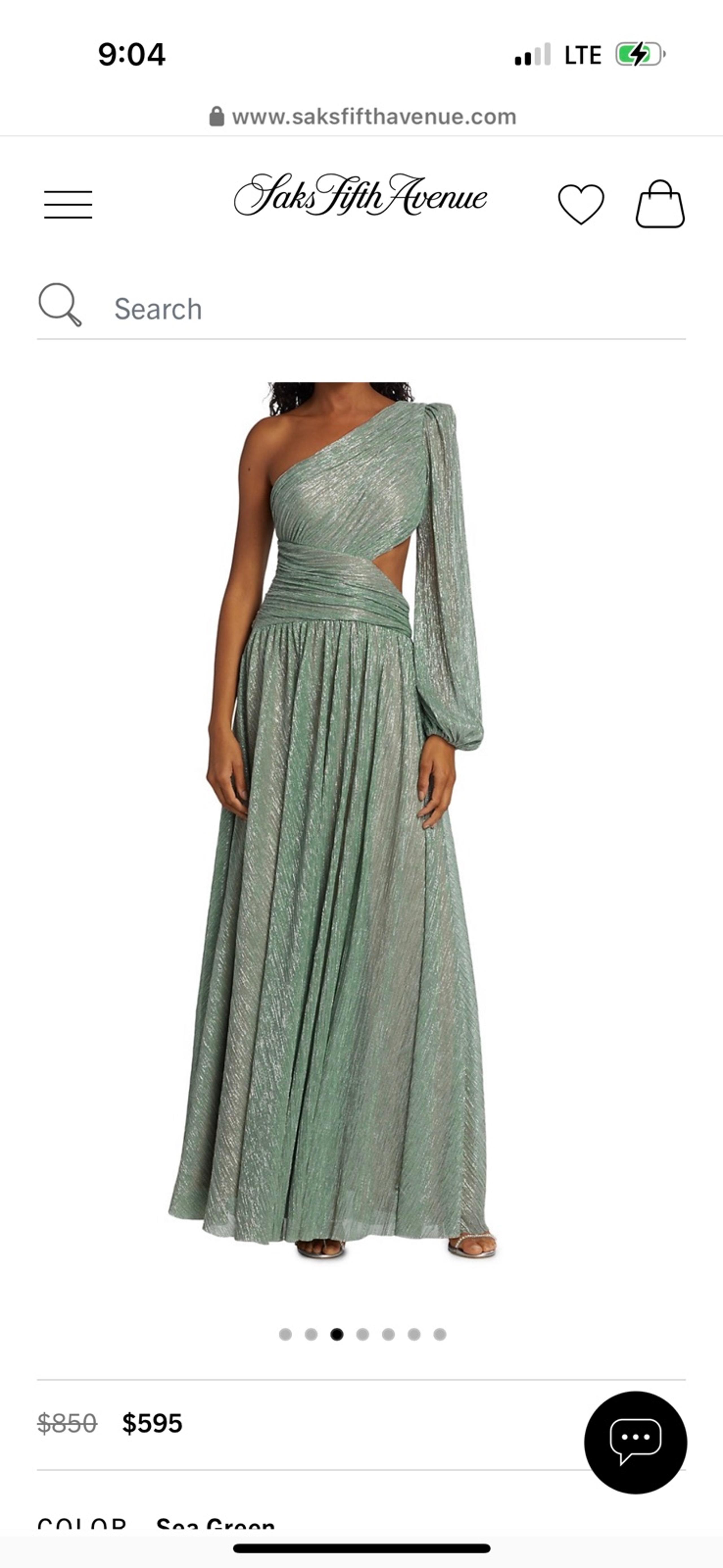 Lurex One-Shoulder Metallic Gown