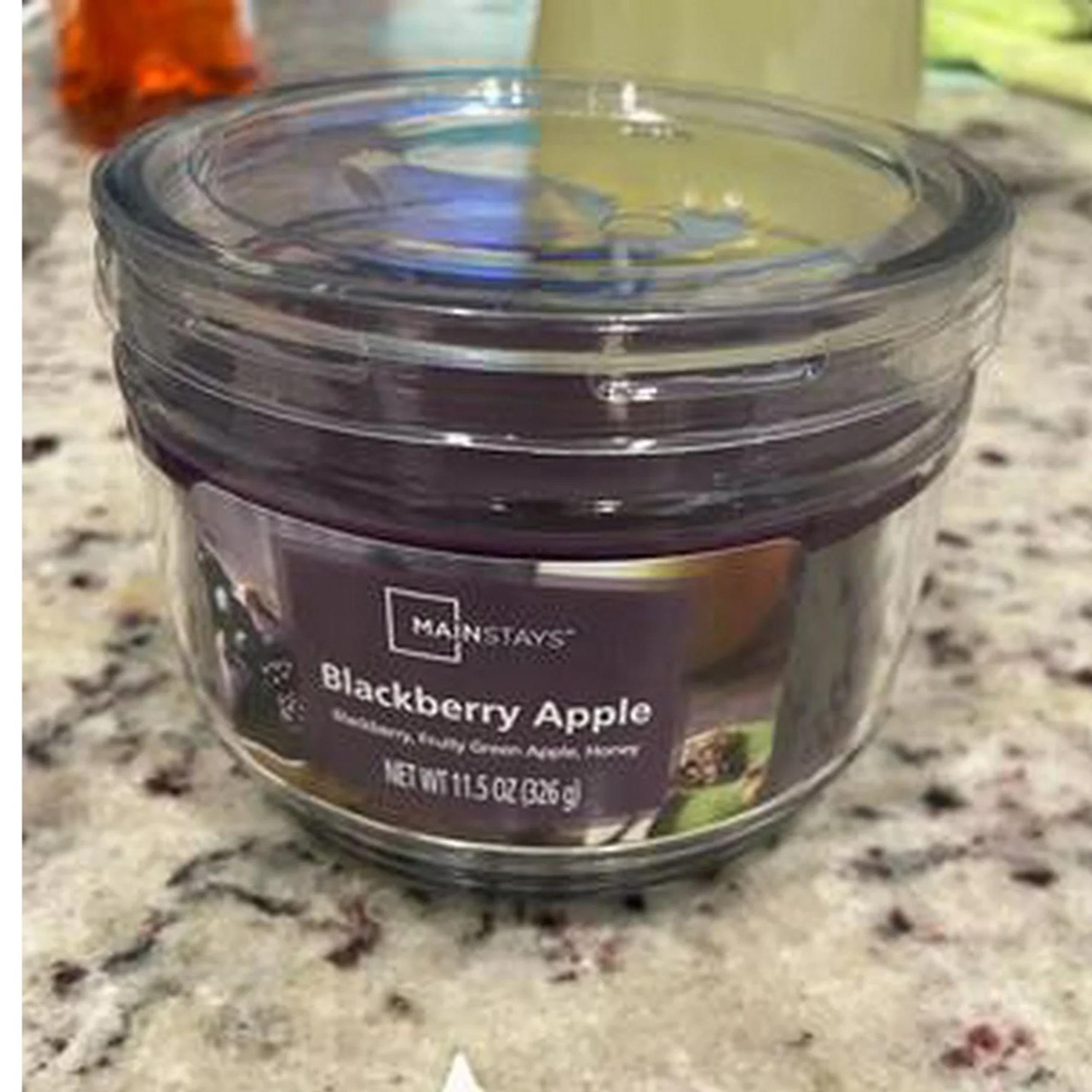 Mainstays Blackberry Apple Scented 3-Wick Glass Jar Candle, 11.5oz