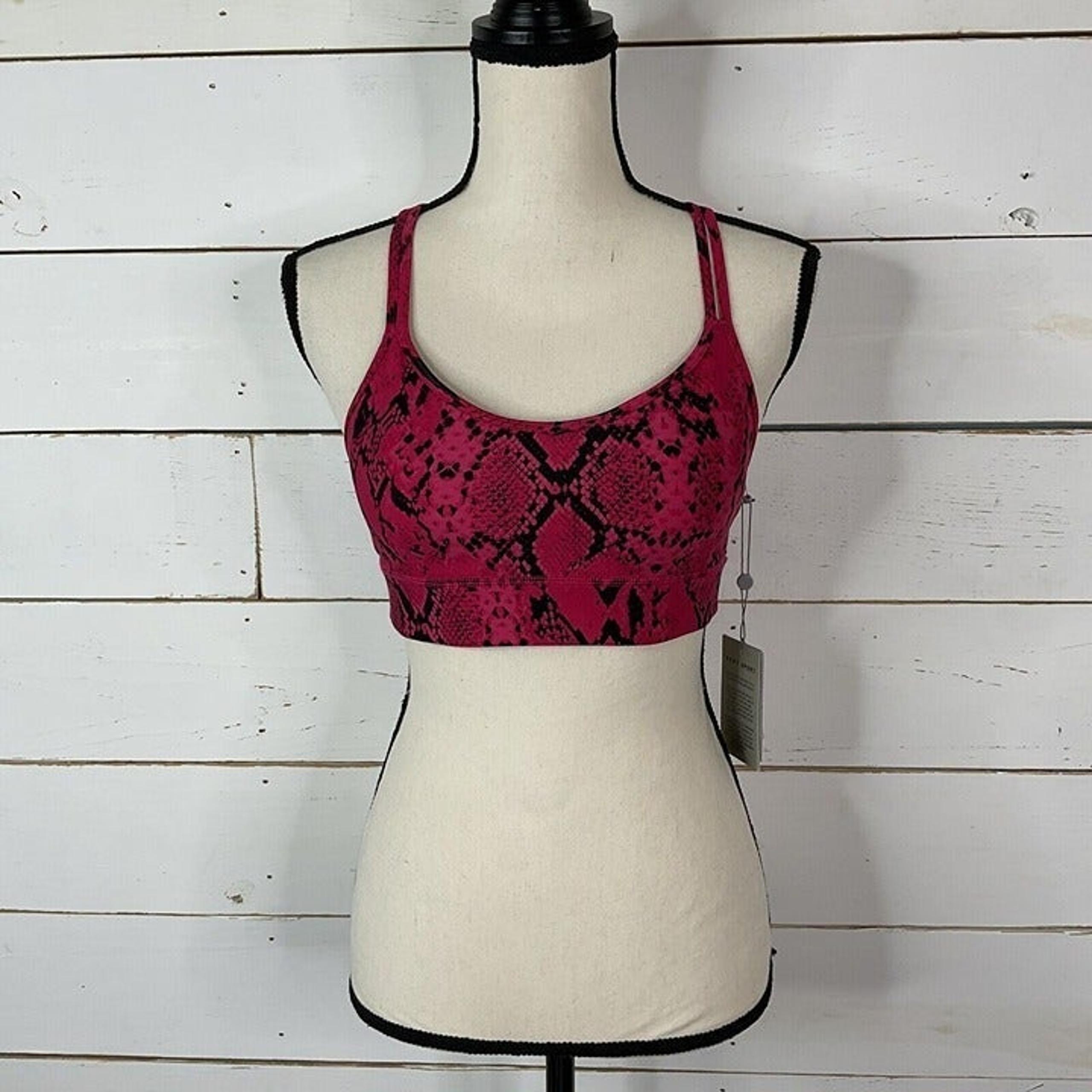 New DKNY Sport Bra Activewear Snake Print Beetroot Pink Women's Small