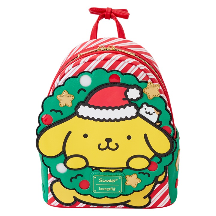 Sanrio Exclusive Pompompurin Santa Hat Light Up Mini Backpack. ( FreeShip )