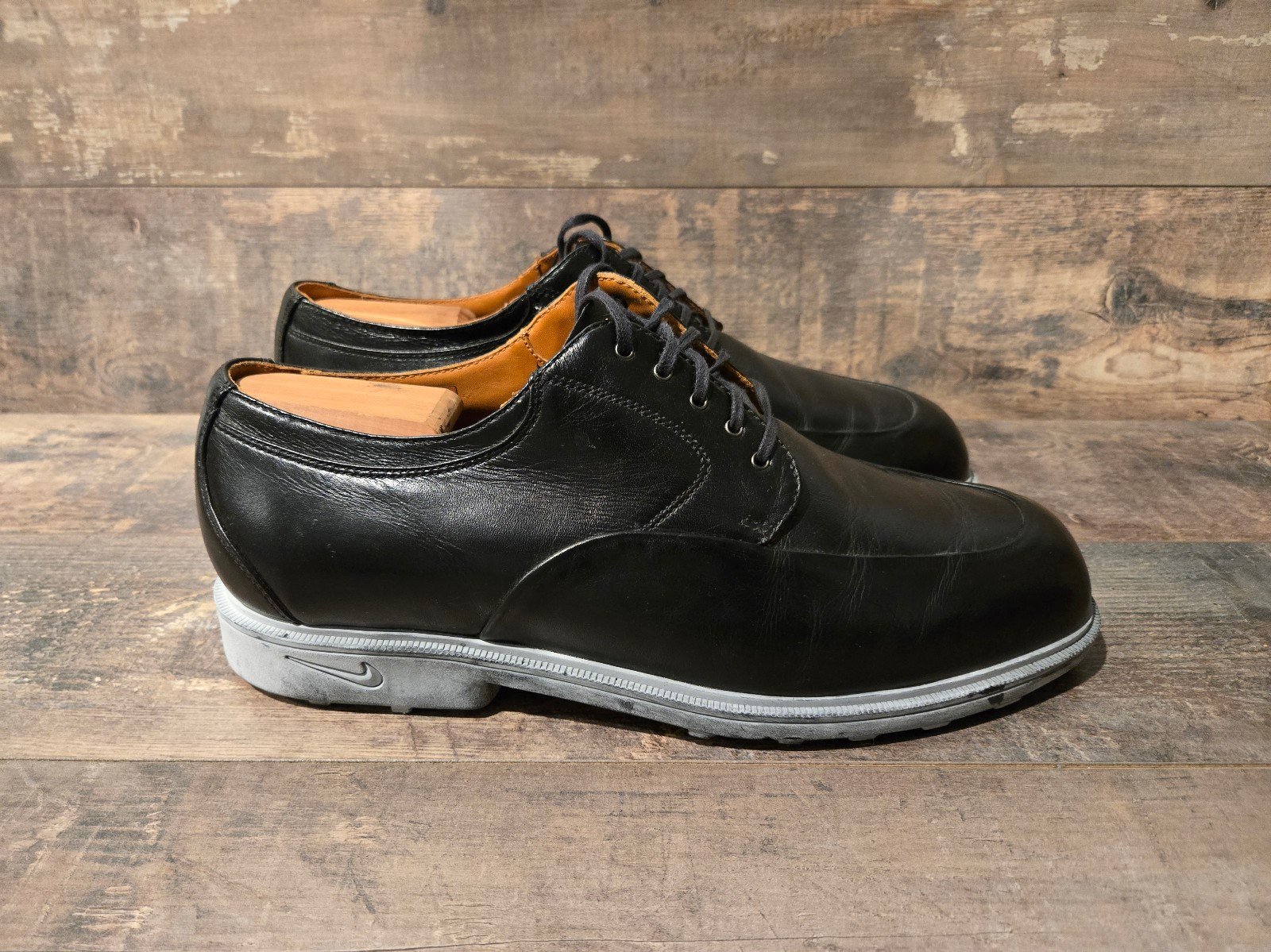 Nike Tiger Woods TW Last Black Leather Gore-Tex Golf Shoes ● 11