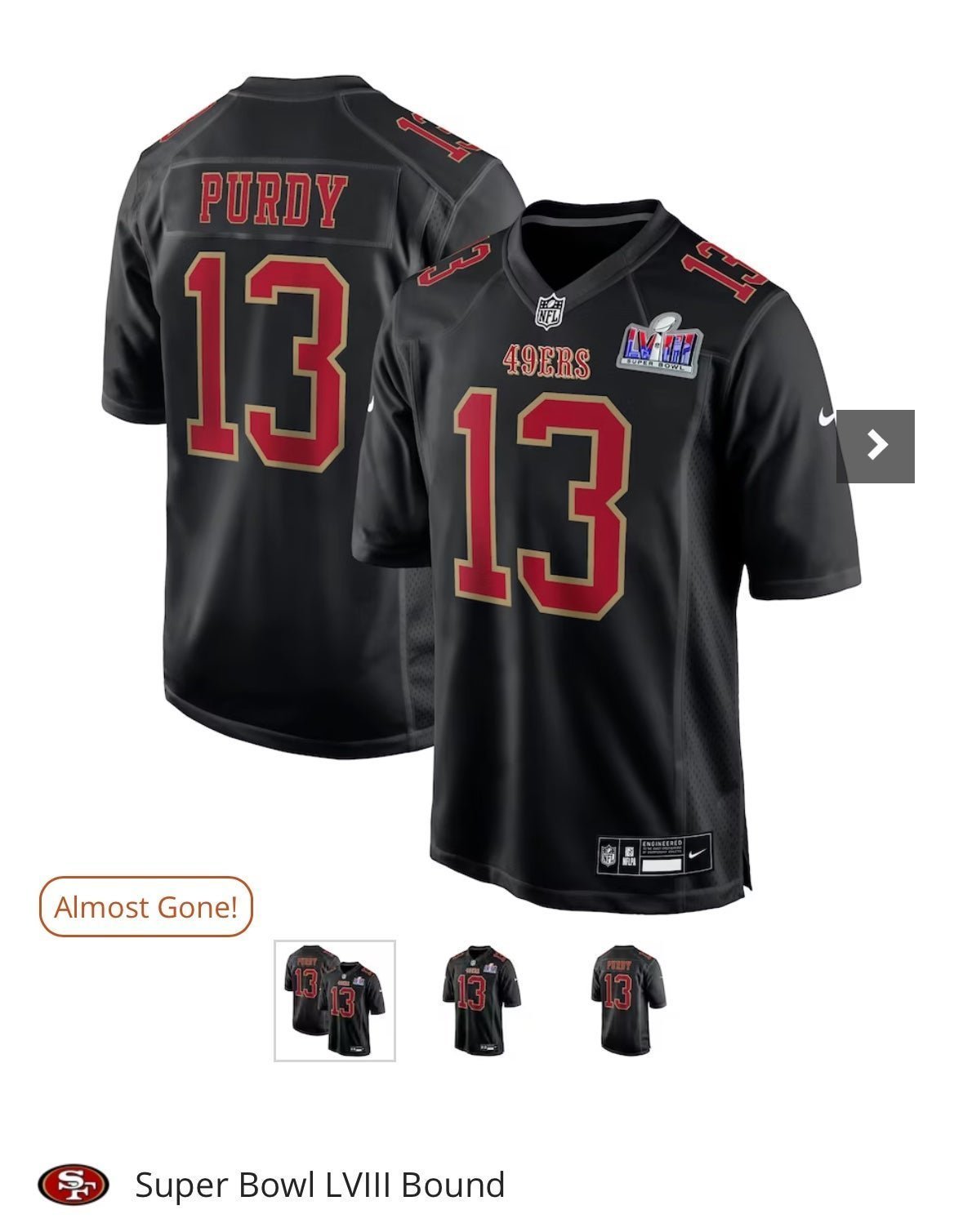 Jersey San Francisco 49ers Super Bowl official nfl XL