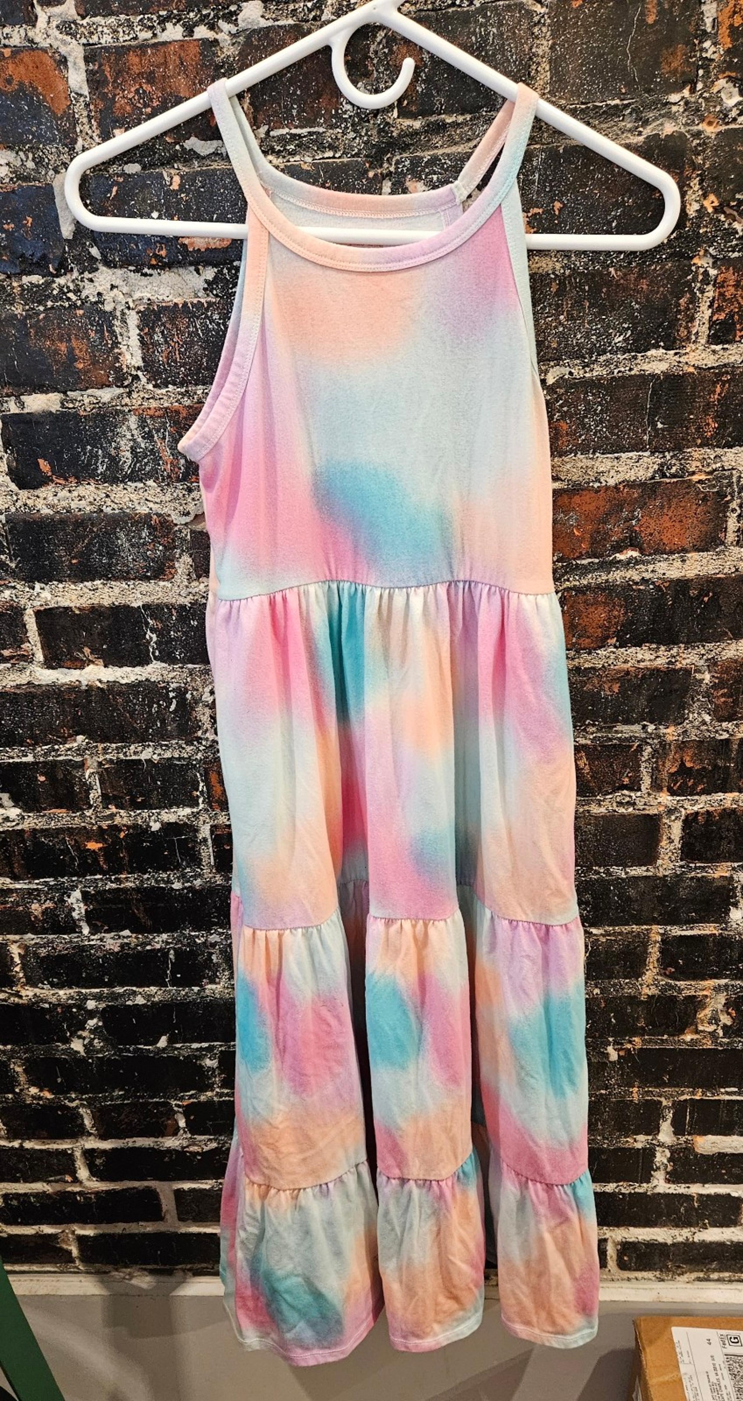 Cat & Jack Girls Sun Dress Size 14/16 Tie Dye Super Cute Long Excellent Cond