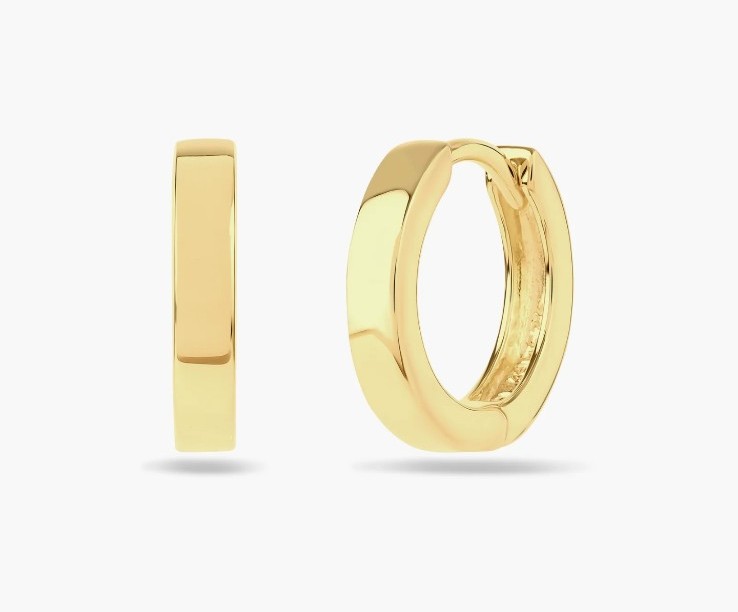 Gold Huggie Hoop Earrings