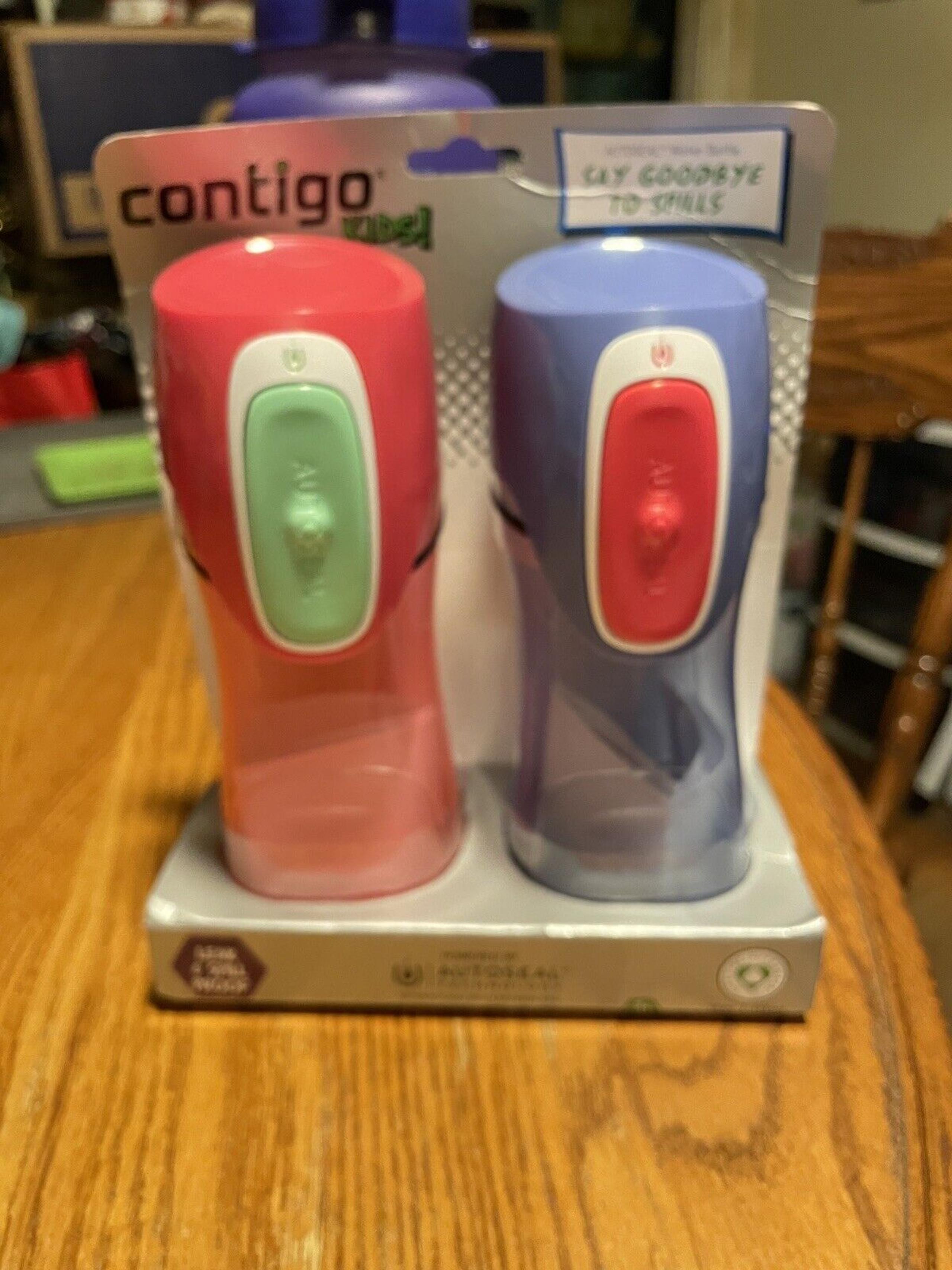 Contigo Kids 14 oz. Autoseal Water Bottle 2-Pack Blue/Pink