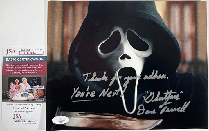 Dane Farwell Signed Scream Ghostface 8x10 Photo E Authentic Autograph JSA COA