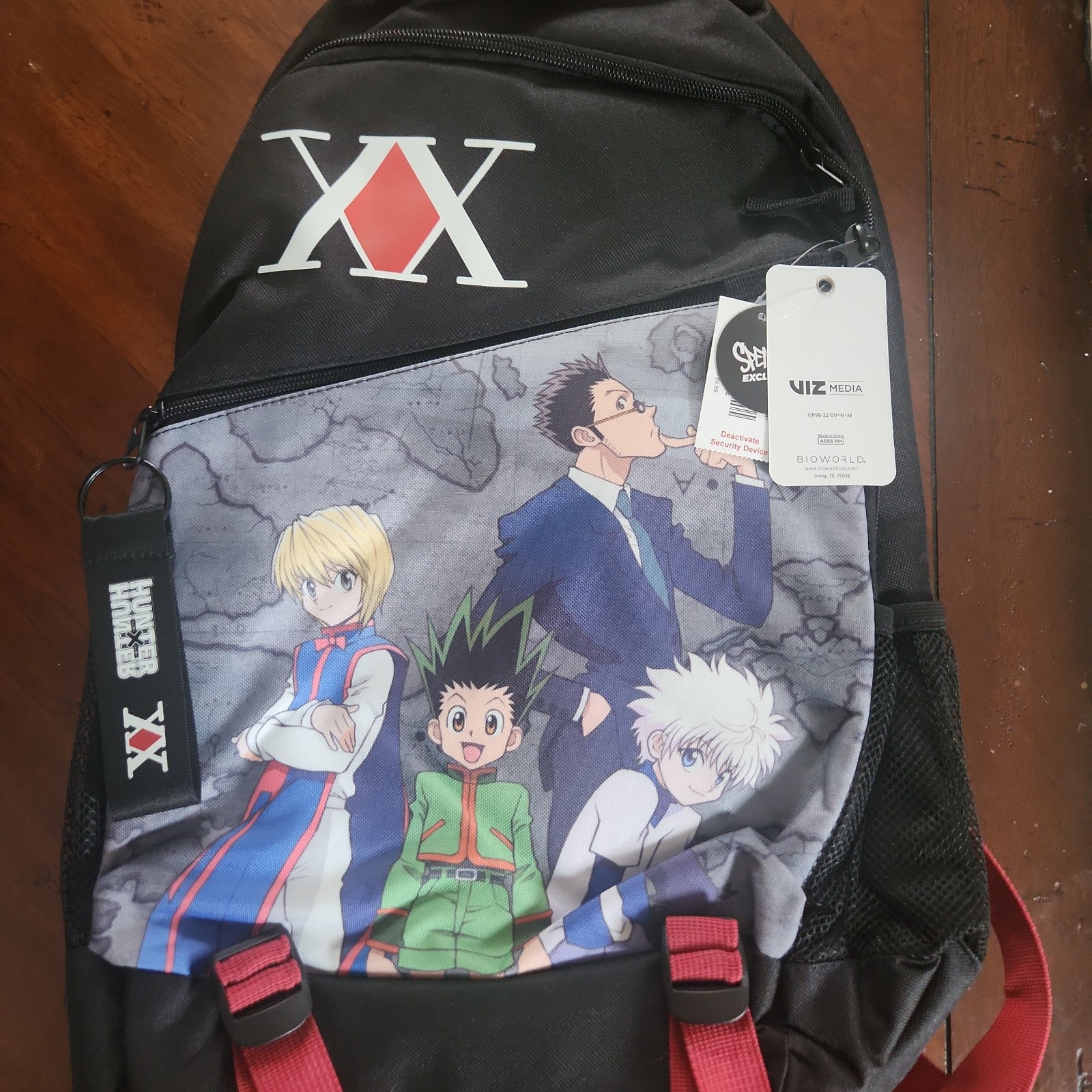Hunter X Hunter Spencers Exclusive Backpack Character Front Side Net Pockets NWT