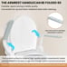 Handicap Universal Toilet Safety Rail Elderly 520lb Foldable Handles Senior