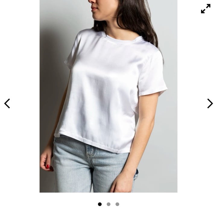 NATION LTD Marie Sateen Top White Small NWT