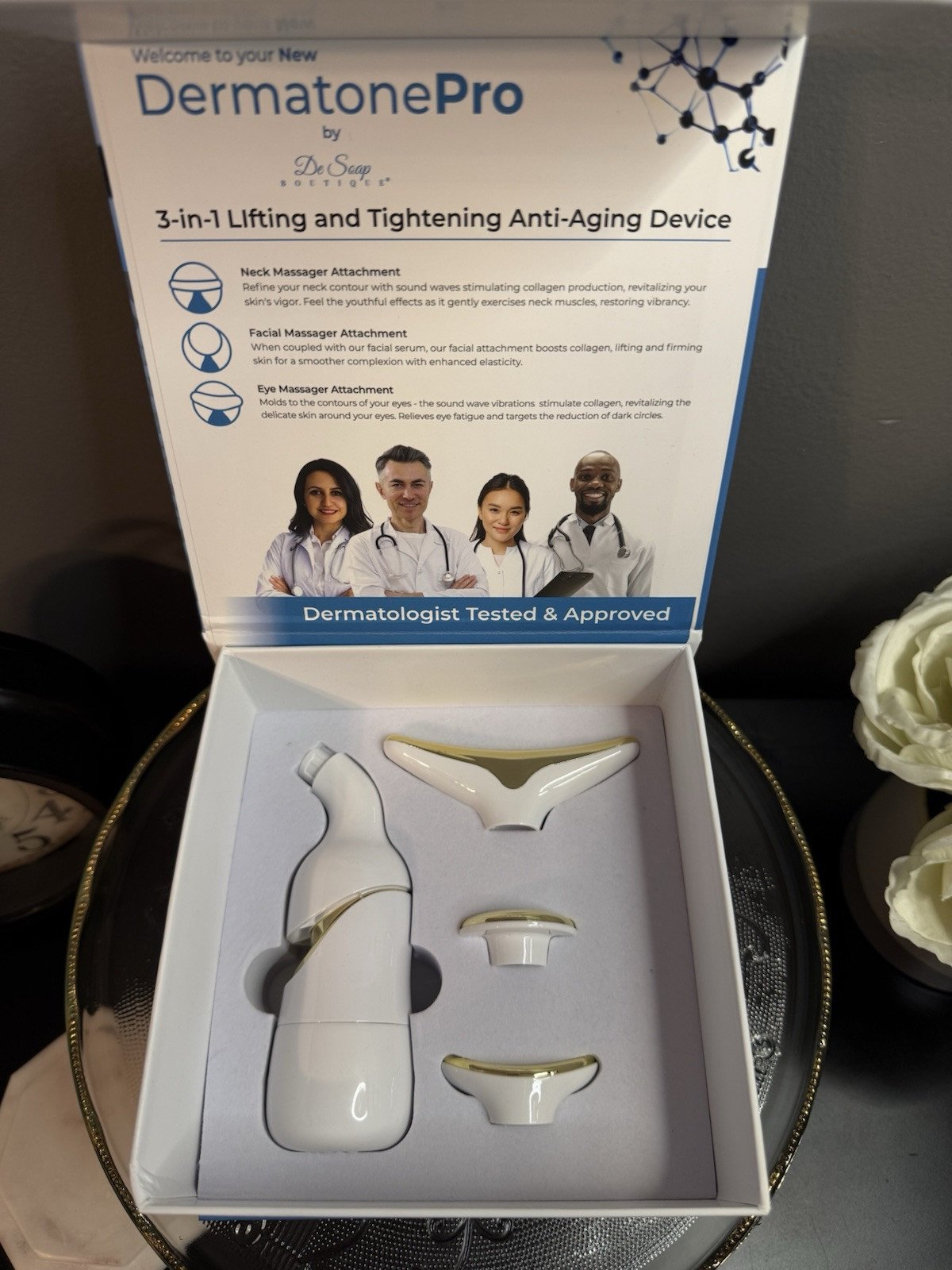DermaTone Pro 3 In 1 Lifting Tightening Device W/ 3 Replaceable Heads *MSRP 995
