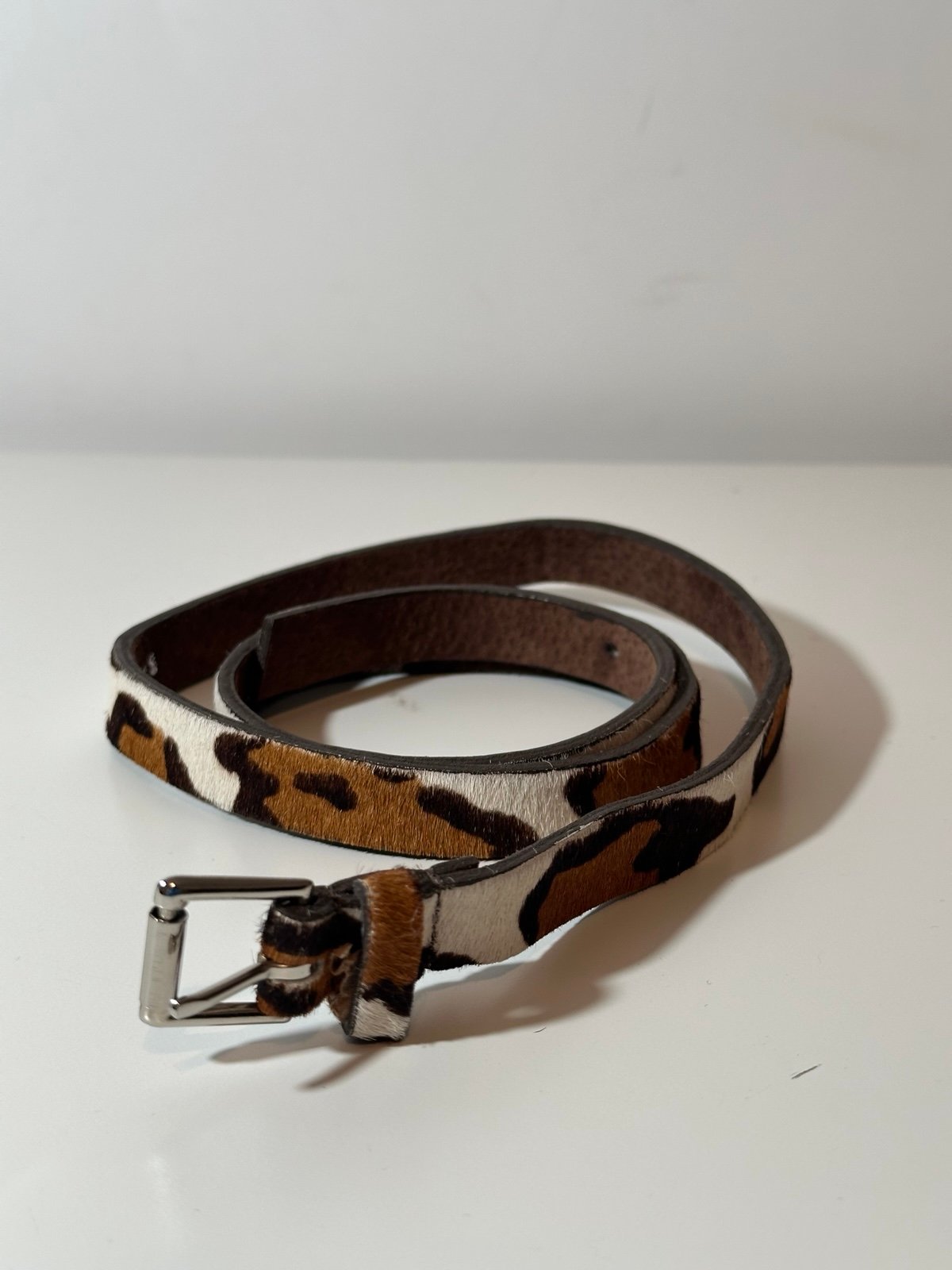 B-Low The Belt Animal Hair Silver buckle Women’s Small