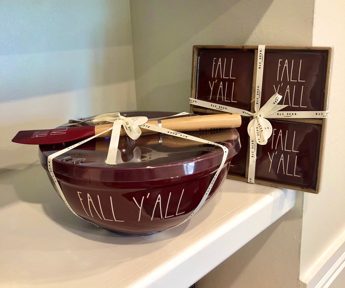 Rae Dunn Fall Yall Mixing Bowl & Coaster