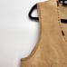 One Girl Who Tan Leather Sweater Knit Embroidered Western Country Vest Women XL