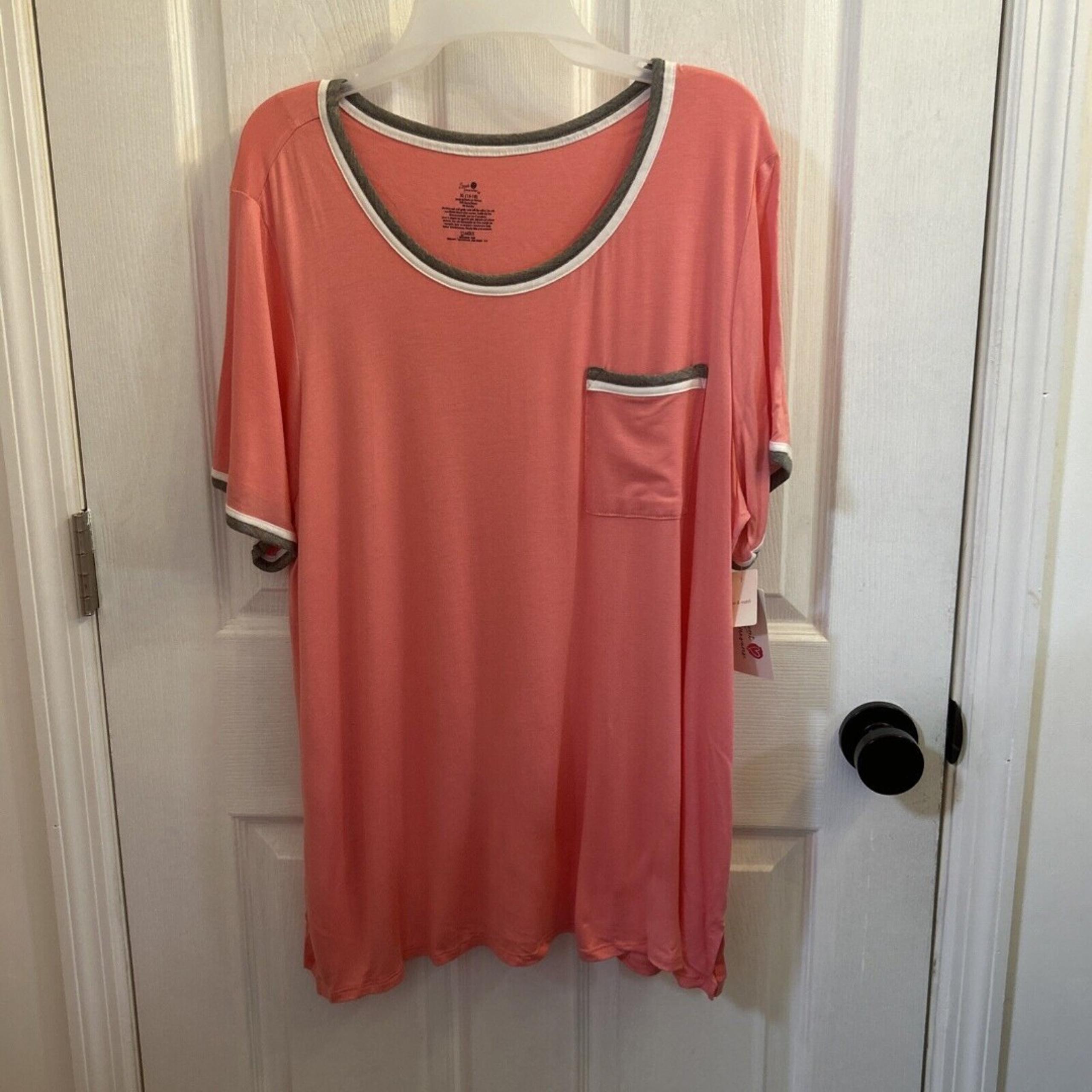 Secret Treasures Women's Plus Size Knit Sleep Short Sleeve Shirt XL 16/18 NWT