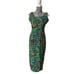 Vintage 90s Spenser Jeremy Leaves Jungle Animal Butterfly Print Silk Dress