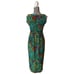 Vintage 90s Spenser Jeremy Leaves Jungle Animal Butterfly Print Silk Dress