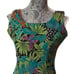 Vintage 90s Spenser Jeremy Leaves Jungle Animal Butterfly Print Silk Dress