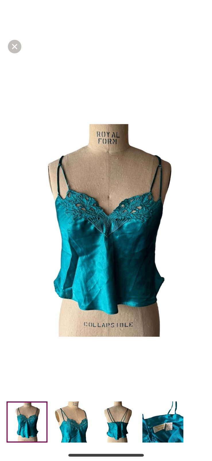 Vintage Gold Label Victorias Secret Turquoise Chemise