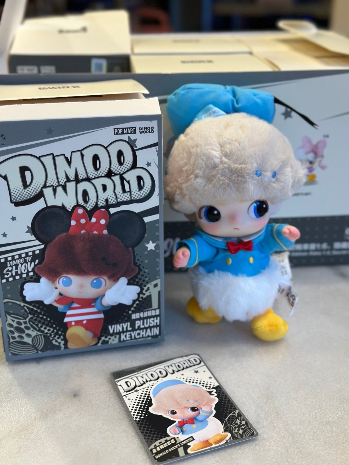 Pop Mart Dimoo World Donald Duck's Singing Plush Keychain – Opened Box