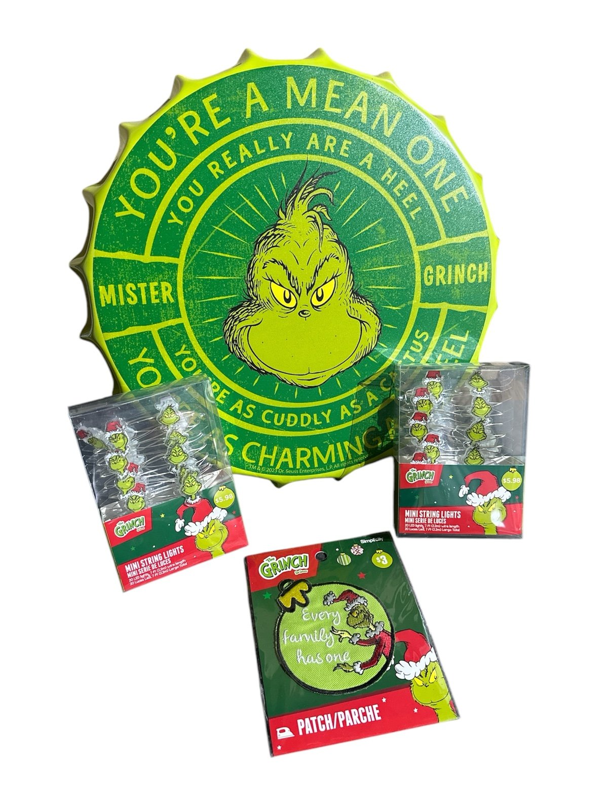 The grinch 4 pcs bundle. Everything is Brand New And In Perfect condition!