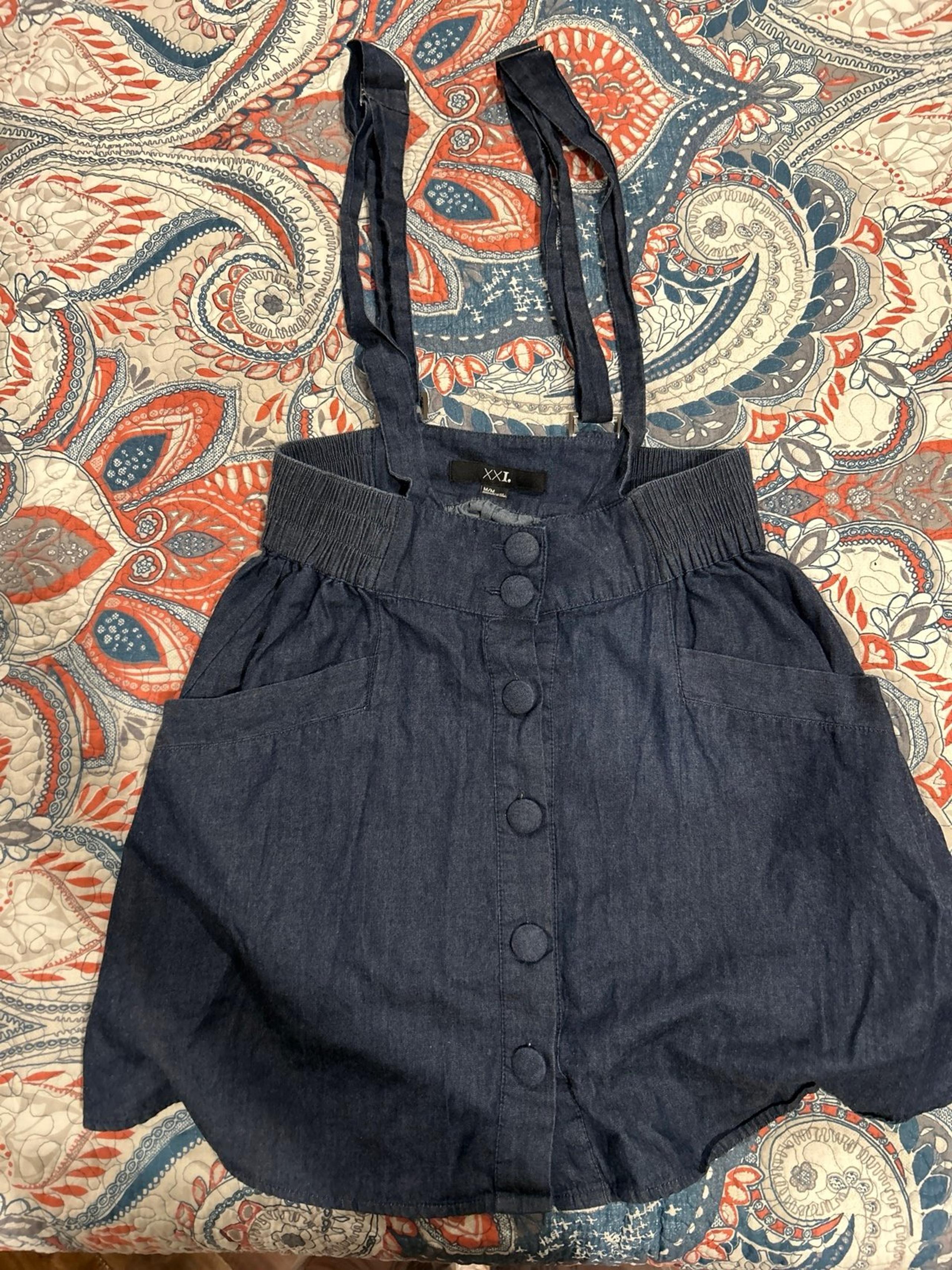 XXI  suspenders mini skirts button up size medium women’s