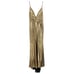 MAC DUGGAL Dress Size 12 Evening Gown Gold Metallic Faux Wrap Shimmer NEW