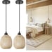 TERLEENART Set of 2 Mid Century Bohemian Rattan Bamboo Pendant Lighting,