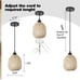 TERLEENART Set of 2 Mid Century Bohemian Rattan Bamboo Pendant Lighting,