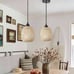 TERLEENART Set of 2 Mid Century Bohemian Rattan Bamboo Pendant Lighting,