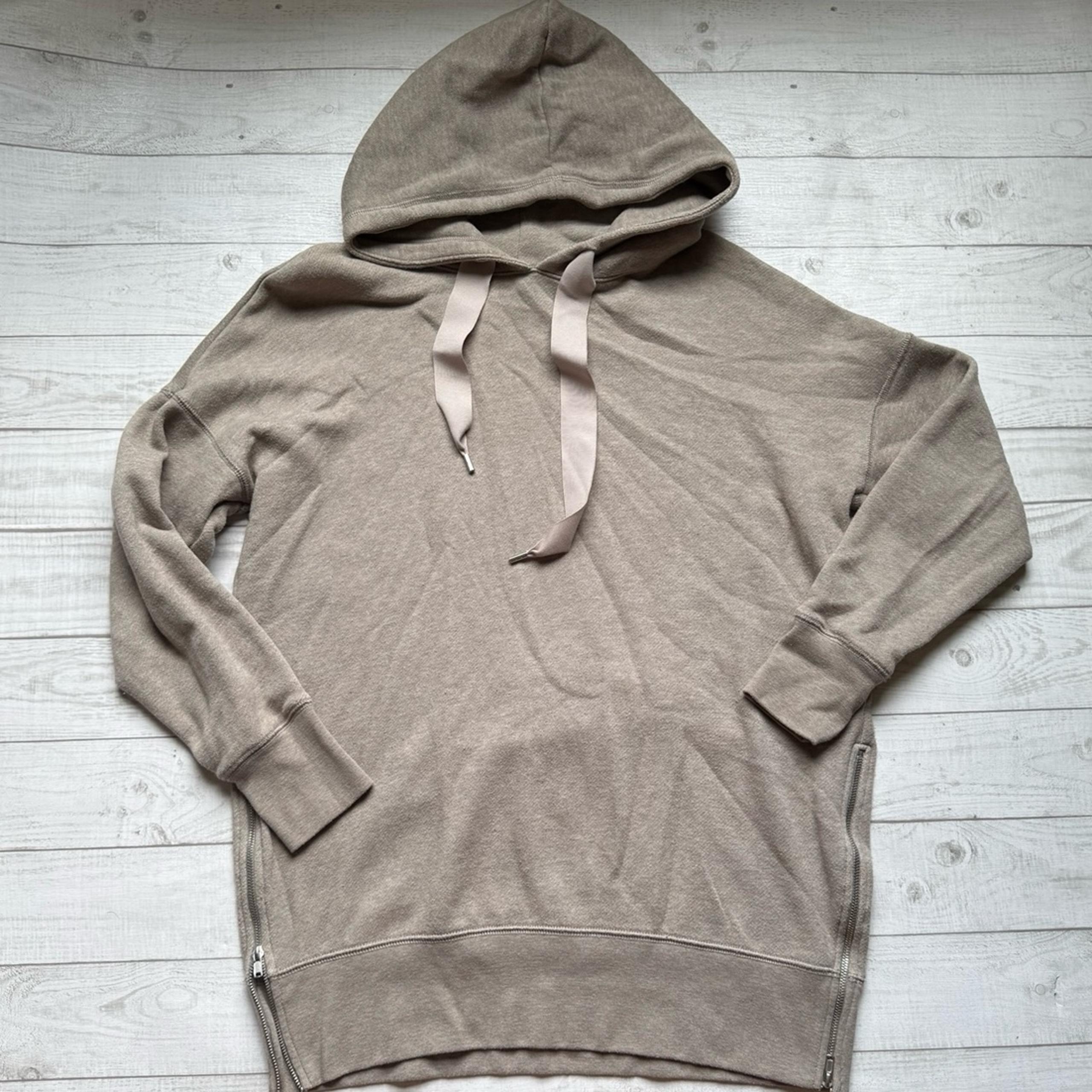 Aerie Sweater Sweatshirt Tan Zip Sides Hoodie Small Women’s Cozy
