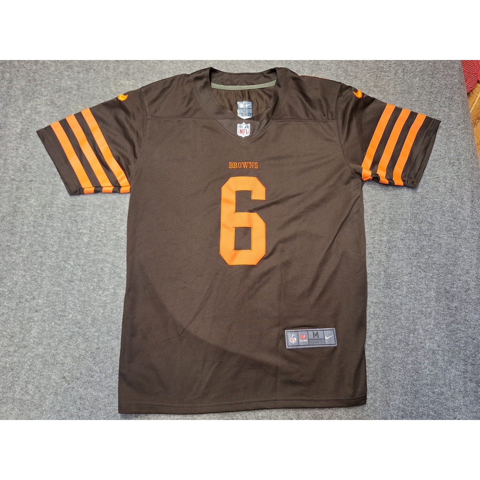Nike NFL On Field Cleveland Browns Stitched Jersey Baker Mayfield #6 Mens Size M