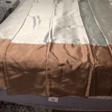 Two toned drapes blue & brown