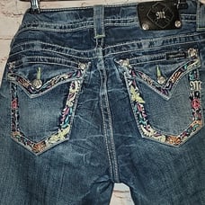 Miss me peace sign cuffed capri jeans sz 29