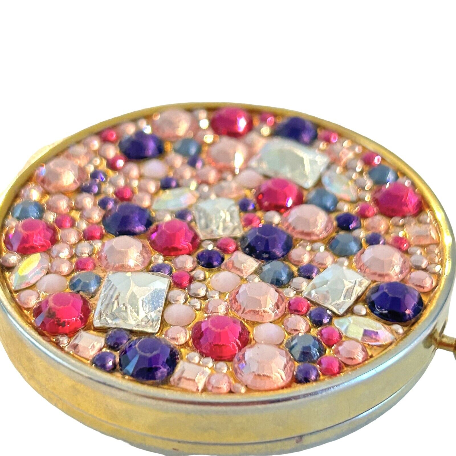 Estee Lauder Compact Powder Mirror Pink Purple Crystal Amethyst Treasure