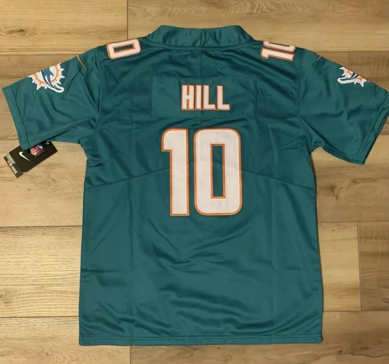 Tyreek Hill #10 Miami Dolphins Teal Kids Jersey Youth Medium Jersey