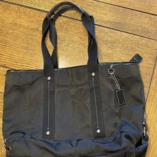 Coach Vintage Canvas Black Signature Monogram Tote Purse EUC **RATED 5⭐️Seller**