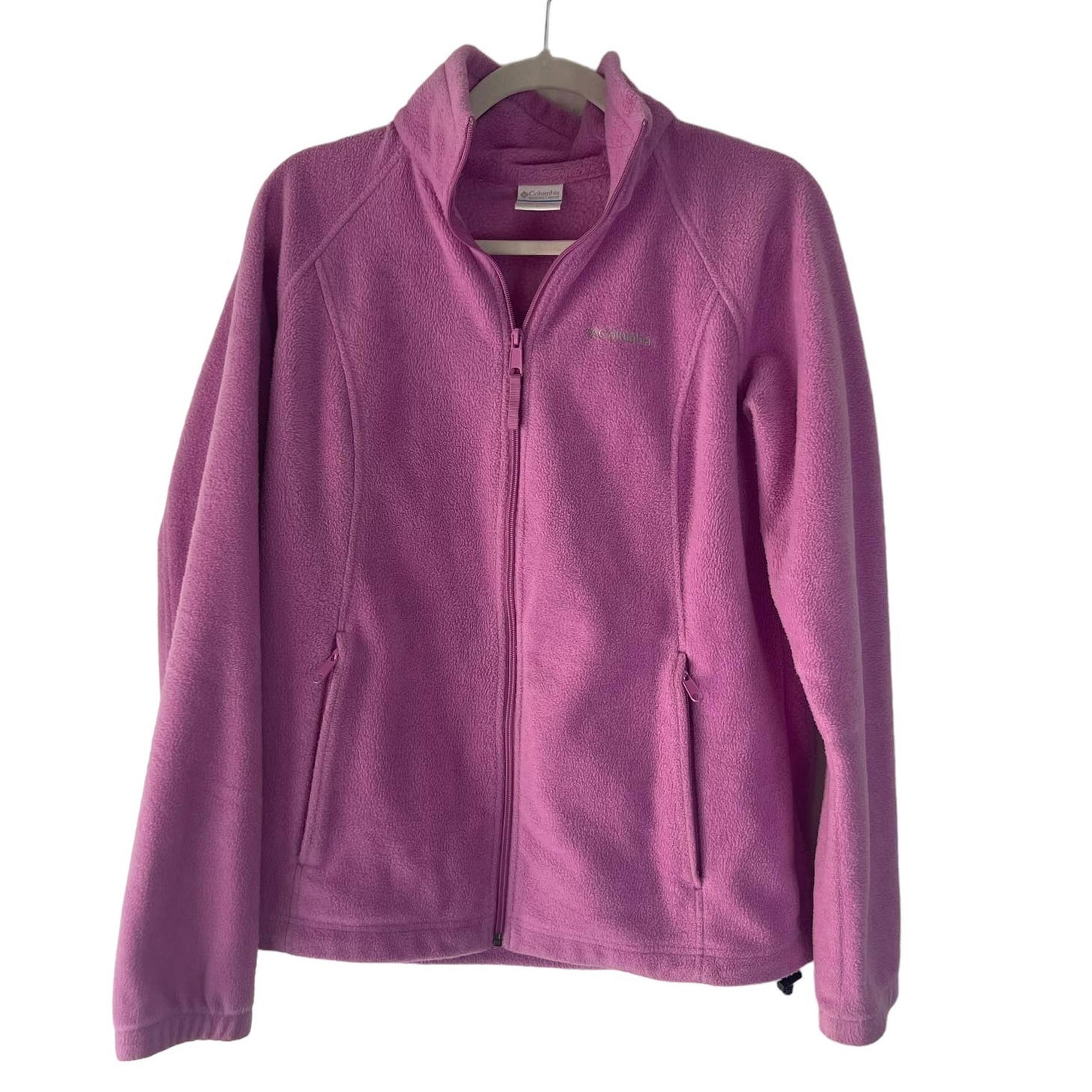 Columbia Sportwear Women's Size Large Pink Purple Full Zip Fleece Sweater